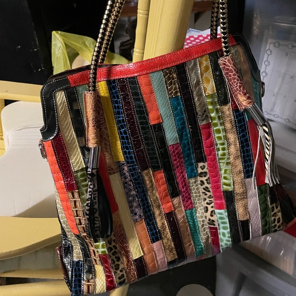 Multicolor Patchwork Shoulder Bag - Picture 2 of 2